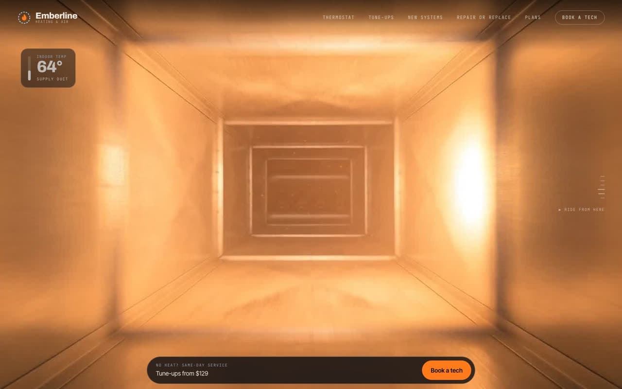 Emberline Heating & Air website (HVAC)