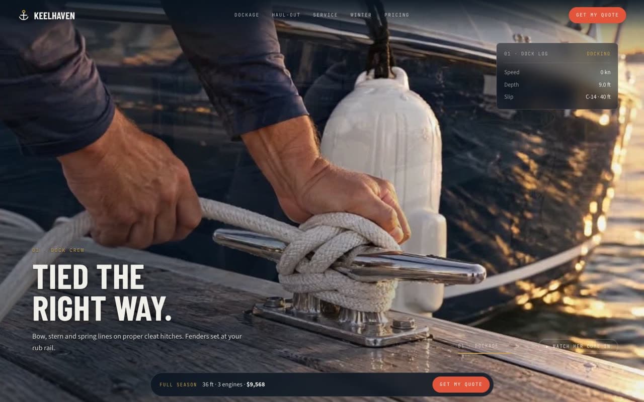 Keelhaven Marina website (Marinas)