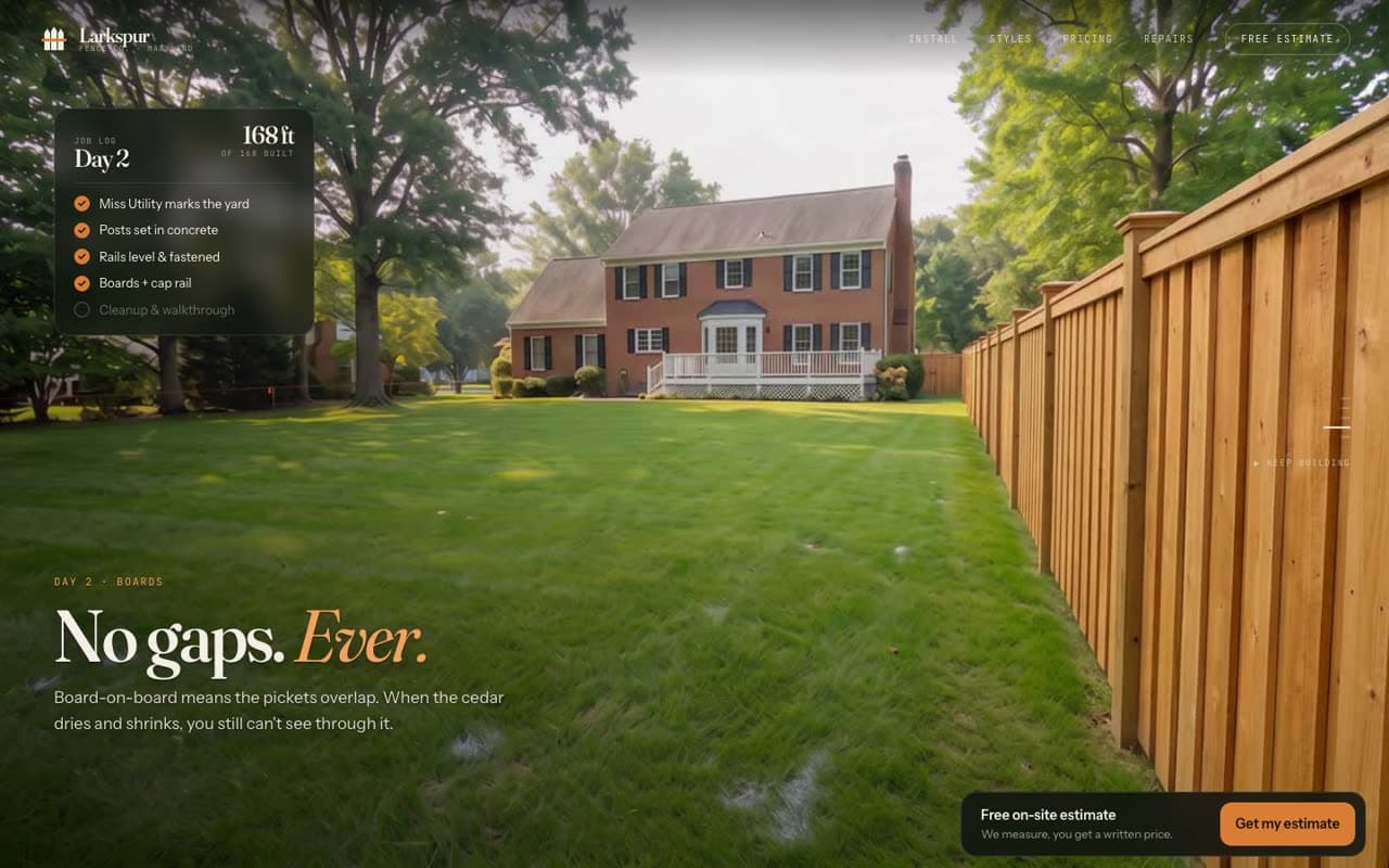 Larkspur Fence Co. website (Fencing)