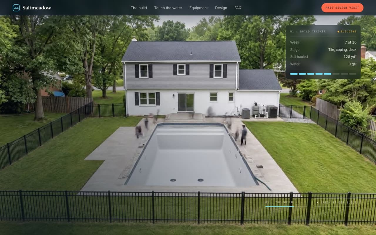 Saltmeadow Pools & Spas website (Pool builders)