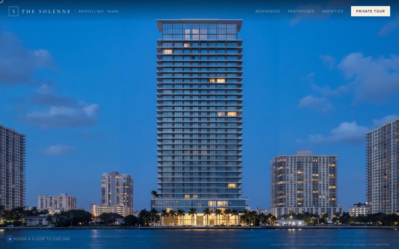 The Solenne website (Luxury real estate)